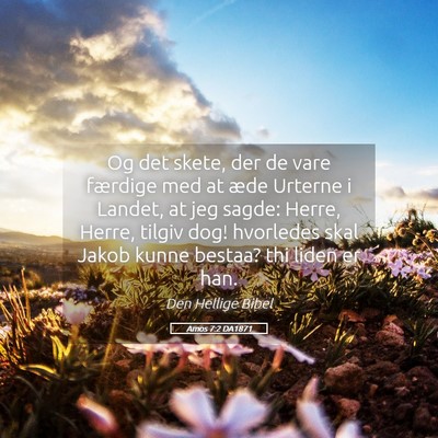 Picture 05 - Amos 7:2 DA1871 - Og det skete, der de vare færdige med at æde - Bible Verse Picture