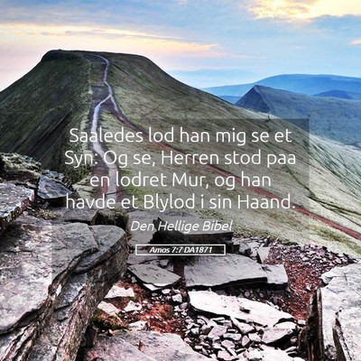 Picture 05 - Amos 7:7 DA1871 - Saaledes lod han mig se et Syn: Og se, Herren - Bible Verse Picture