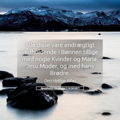 Picture 05 - Apostlenes Gerninger 1:14 DA1871 - Alle disse vare endrægtigt vedholdende i Bønnen - Bible Verse Picture