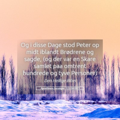 Picture 05 - Apostlenes Gerninger 1:15 DA1871 - Og i disse Dage stod Peter op midt iblandt - Bible Verse Picture