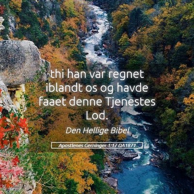 Picture 05 - Apostlenes Gerninger 1:17 DA1871 - thi han var regnet iblandt os og havde faaet - Bible Verse Picture