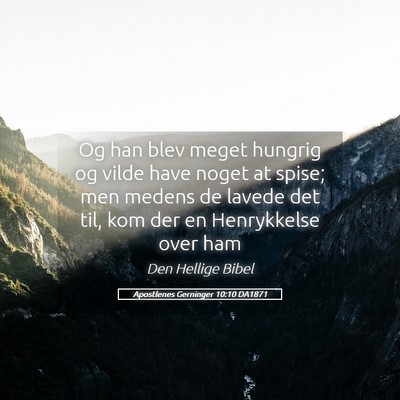 Picture 05 - Apostlenes Gerninger 10:10 DA1871 - Og han blev meget hungrig og vilde have noget at - Bible Verse Picture