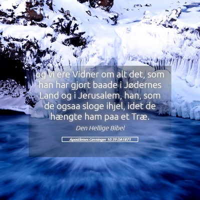 Picture 05 - Apostlenes Gerninger 10:39 DA1871 - og vi ere Vidner om alt det, som han har gjort - Bible Verse Picture