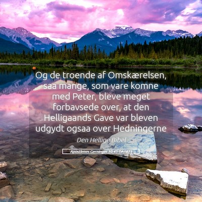 Picture 05 - Apostlenes Gerninger 10:45 DA1871 - Og de troende af Omskærelsen, saa mange, som - Bible Verse Picture