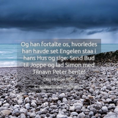 Picture 05 - Apostlenes Gerninger 11:13 DA1871 - Og han fortalte os, hvorledes han havde set - Bible Verse Picture