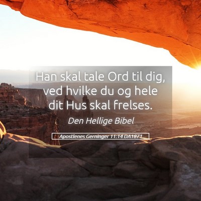 Picture 05 - Apostlenes Gerninger 11:14 DA1871 - Han skal tale Ord til dig, ved hvilke du og hele - Bible Verse Picture