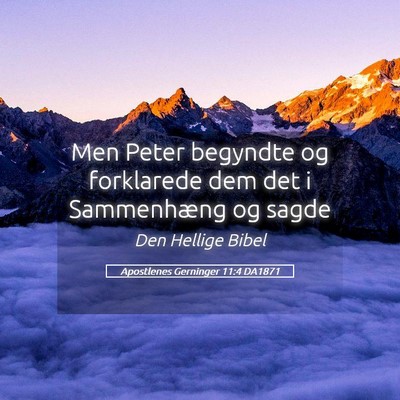 Picture 05 - Apostlenes Gerninger 11:4 DA1871 - Men Peter begyndte og forklarede dem det i - Bible Verse Picture