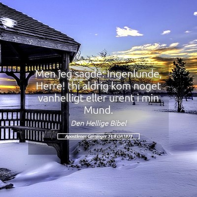 Picture 05 - Apostlenes Gerninger 11:8 DA1871 - Men jeg sagde: Ingenlunde, Herre! thi aldrig kom - Bible Verse Picture