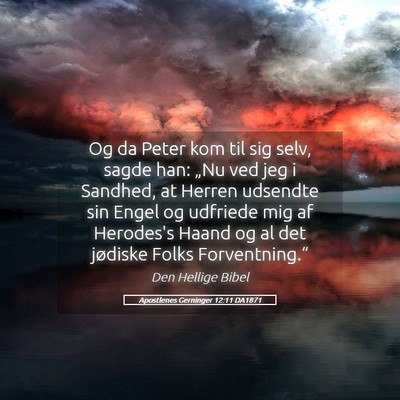 Picture 05 - Apostlenes Gerninger 12:11 DA1871 - Og da Peter kom til sig selv, sagde han: „Nu - Bible Verse Picture