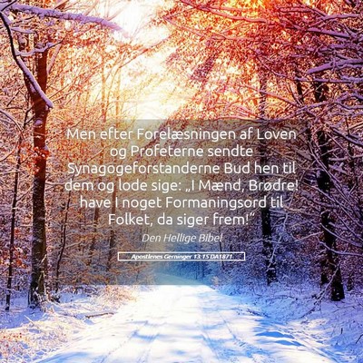Picture 05 - Apostlenes Gerninger 13:15 DA1871 - Men efter Forelæsningen af Loven og Profeterne - Bible Verse Picture