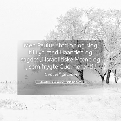 Picture 05 - Apostlenes Gerninger 13:16 DA1871 - Men Paulus stod op og slog til Lyd med Haanden og - Bible Verse Picture