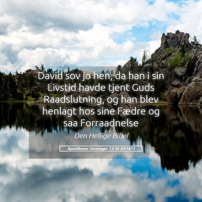 Picture 05 - Apostlenes Gerninger 13:36 DA1871 - David sov jo hen, da han i sin Livstid havde - Bible Verse Picture