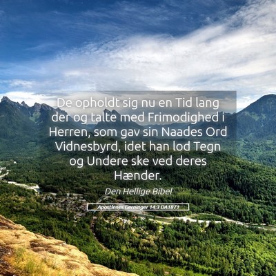 Picture 05 - Apostlenes Gerninger 14:3 DA1871 - De opholdt sig nu en Tid lang der og talte med - Bible Verse Picture
