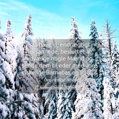 Picture 05 - Apostlenes Gerninger 15:25 DA1871 - saa have vi, endrægtigt forsamlede, besluttet at - Bible Verse Picture