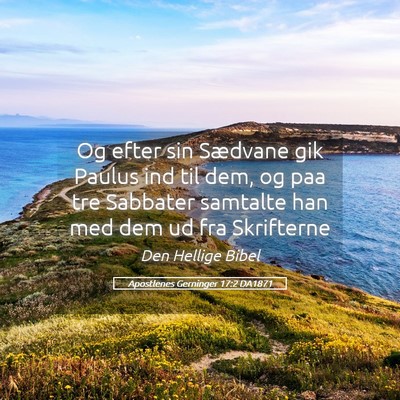 Picture 05 - Apostlenes Gerninger 17:2 DA1871 - Og efter sin Sædvane gik Paulus ind til dem, og - Bible Verse Picture