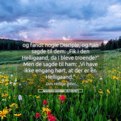 Picture 05 - Apostlenes Gerninger 19:2 DA1871 - og fandt nogle Disciple, og han sagde til dem: - Bible Verse Picture