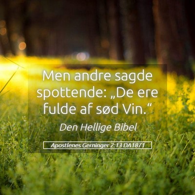 Picture 05 - Apostlenes Gerninger 2:13 DA1871 - Men andre sagde spottende: „De ere fulde af - Bible Verse Picture