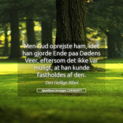 Picture 05 - Apostlenes Gerninger 2:24 DA1871 - Men Gud oprejste ham, idet han gjorde Ende paa - Bible Verse Picture