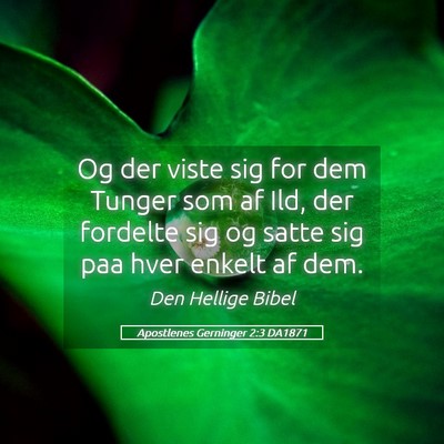 Picture 05 - Apostlenes Gerninger 2:3 DA1871 - Og der viste sig for dem Tunger som af Ild, der - Bible Verse Picture