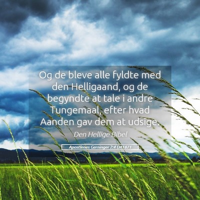 Picture 05 - Apostlenes Gerninger 2:4 DA1871 - Og de bleve alle fyldte med den Helligaand, og de - Bible Verse Picture