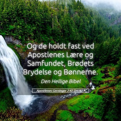 Picture 05 - Apostlenes Gerninger 2:42 DA1871 - Og de holdt fast ved Apostlenes Lære og - Bible Verse Picture
