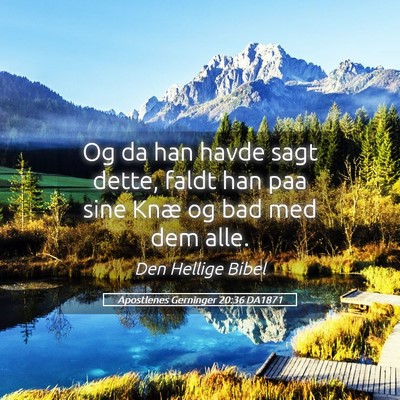 Picture 05 - Apostlenes Gerninger 20:36 DA1871 - Og da han havde sagt dette, faldt han paa sine - Bible Verse Picture