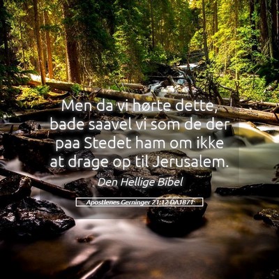 Picture 05 - Apostlenes Gerninger 21:12 DA1871 - Men da vi hørte dette, bade saavel vi som de der - Bible Verse Picture