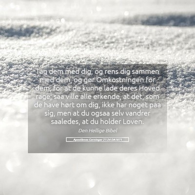 Picture 05 - Apostlenes Gerninger 21:24 DA1871 - Tag dem med dig, og rens dig sammen med dem, og - Bible Verse Picture