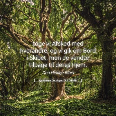 Picture 05 - Apostlenes Gerninger 21:6 DA1871 - toge vi Afsked med hverandre; og vi gik om Bord i - Bible Verse Picture