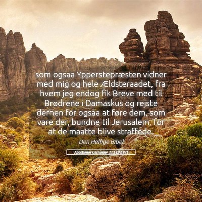 Picture 05 - Apostlenes Gerninger 22:5 DA1871 - som ogsaa Ypperstepræsten vidner med mig og hele - Bible Verse Picture