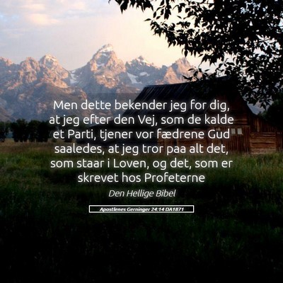 Picture 05 - Apostlenes Gerninger 24:14 DA1871 - Men dette bekender jeg for dig, at jeg efter den - Bible Verse Picture