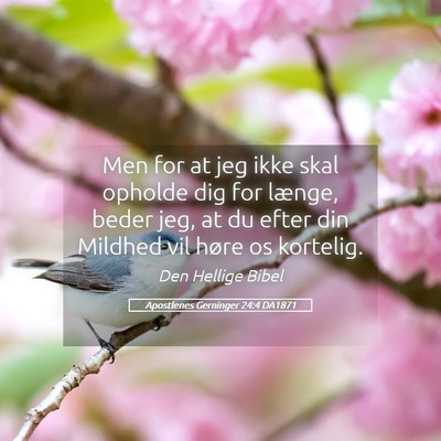 Picture 05 - Apostlenes Gerninger 24:4 DA1871 - Men for at jeg ikke skal opholde dig for længe, - Bible Verse Picture