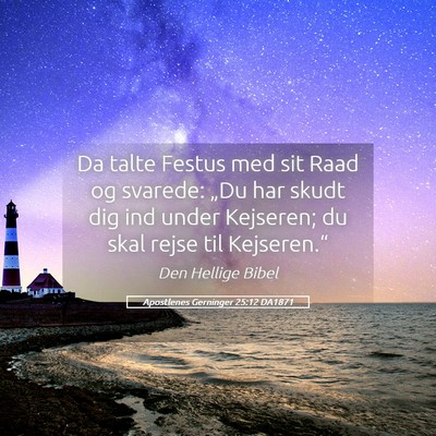 Picture 05 - Apostlenes Gerninger 25:12 DA1871 - Da talte Festus med sit Raad og svarede: „Du - Bible Verse Picture