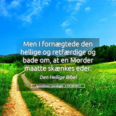 Picture 05 - Apostlenes Gerninger 3:14 DA1871 - Men I fornægtede den hellige og retfærdige og - Bible Verse Picture
