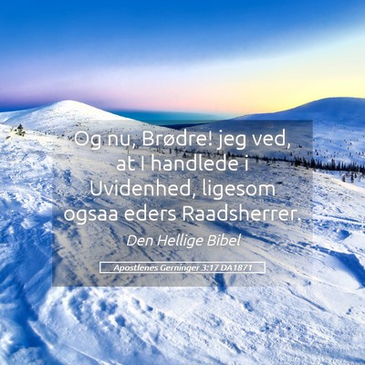 Picture 05 - Apostlenes Gerninger 3:17 DA1871 - Og nu, Brødre! jeg ved, at I handlede i - Bible Verse Picture