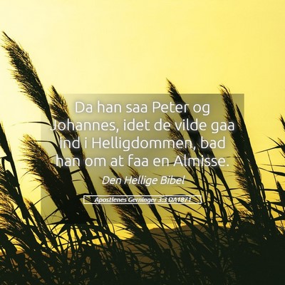 Picture 05 - Apostlenes Gerninger 3:3 DA1871 - Da han saa Peter og Johannes, idet de vilde gaa - Bible Verse Picture