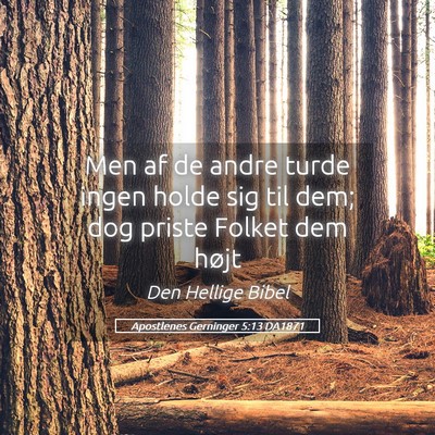 Picture 05 - Apostlenes Gerninger 5:13 DA1871 - Men af de andre turde ingen holde sig til dem; - Bible Verse Picture