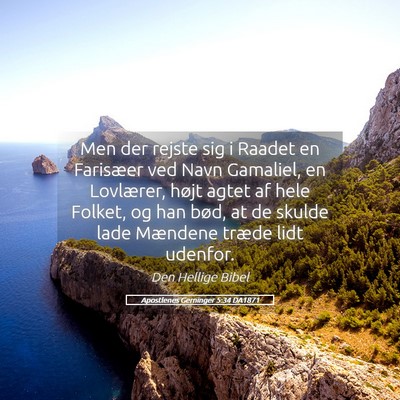 Picture 05 - Apostlenes Gerninger 5:34 DA1871 - Men der rejste sig i Raadet en Farisæer ved Navn - Bible Verse Picture