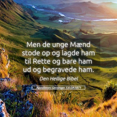 Picture 05 - Apostlenes Gerninger 5:6 DA1871 - Men de unge Mænd stode op og lagde ham til Rette - Bible Verse Picture