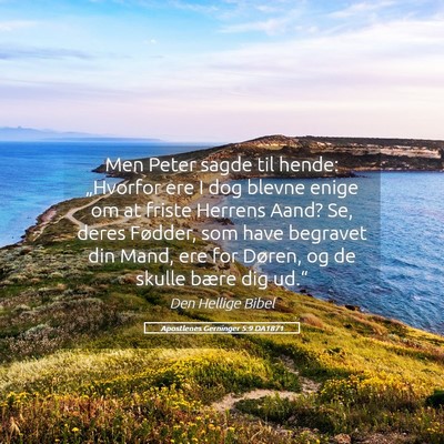 Picture 05 - Apostlenes Gerninger 5:9 DA1871 - Men Peter sagde til hende: „Hvorfor ere I dog - Bible Verse Picture