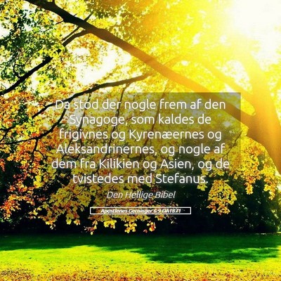 Picture 05 - Apostlenes Gerninger 6:9 DA1871 - Da stod der nogle frem af den Synagoge, som - Bible Verse Picture