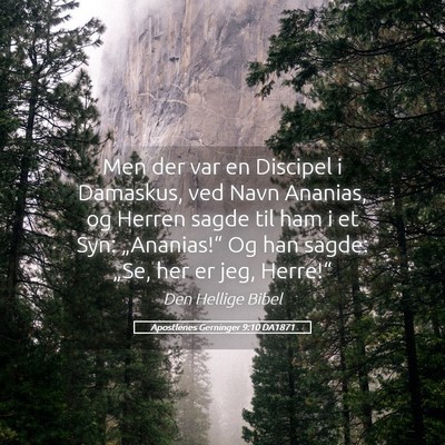 Picture 05 - Apostlenes Gerninger 9:10 DA1871 - Men der var en Discipel i Damaskus, ved Navn - Bible Verse Picture