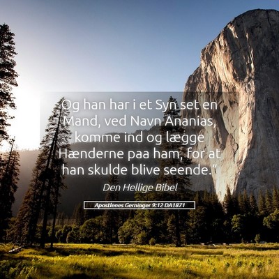 Picture 05 - Apostlenes Gerninger 9:12 DA1871 - Og han har i et Syn set en Mand, ved Navn - Bible Verse Picture
