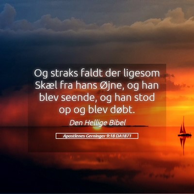 Picture 05 - Apostlenes Gerninger 9:18 DA1871 - Og straks faldt der ligesom Skæl fra hans Øjne, - Bible Verse Picture