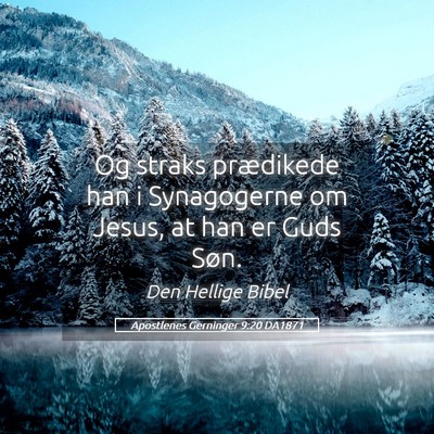 Picture 05 - Apostlenes Gerninger 9:20 DA1871 - Og straks prædikede han i Synagogerne om Jesus, - Bible Verse Picture