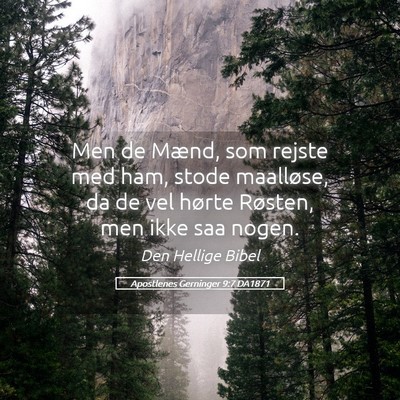 Picture 05 - Apostlenes Gerninger 9:7 DA1871 - Men de Mænd, som rejste med ham, stode - Bible Verse Picture