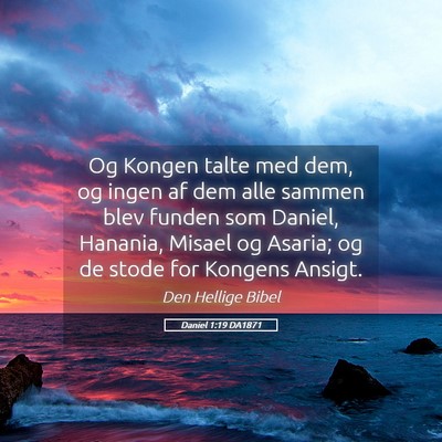 Picture 05 - Daniel 1:19 DA1871 - Og Kongen talte med dem, og ingen af dem alle - Bible Verse Picture