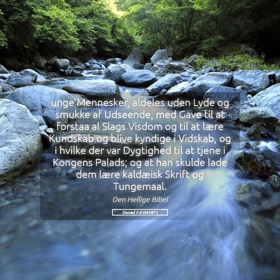 Picture 05 - Daniel 1:4 DA1871 - unge Mennesker, aldeles uden Lyde og smukke af - Bible Verse Picture