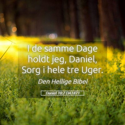 Picture 05 - Daniel 10:2 DA1871 - I de samme Dage holdt jeg, Daniel, Sorg i hele - Bible Verse Picture