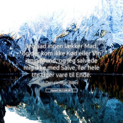 Picture 05 - Daniel 10:3 DA1871 - Jeg aad ingen lækker Mad, og der kom ikke Kød - Bible Verse Picture